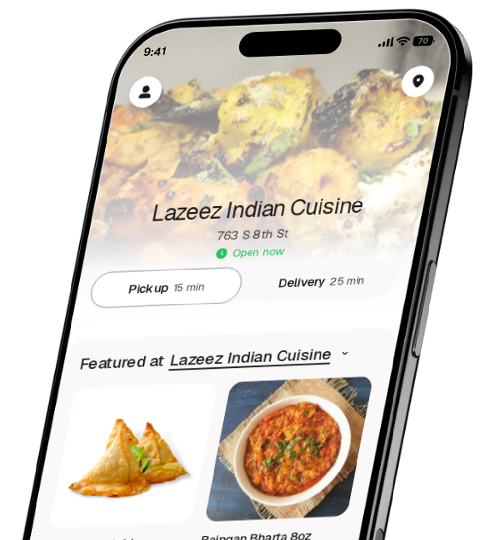 Lazeez Indian Cuisine app preview
